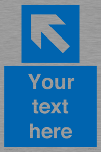 Custom Directional signage blue left arrow 